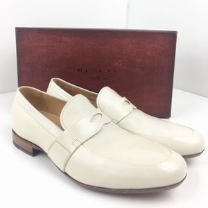 Mezlan mens 11 bone white leather slip on shoes